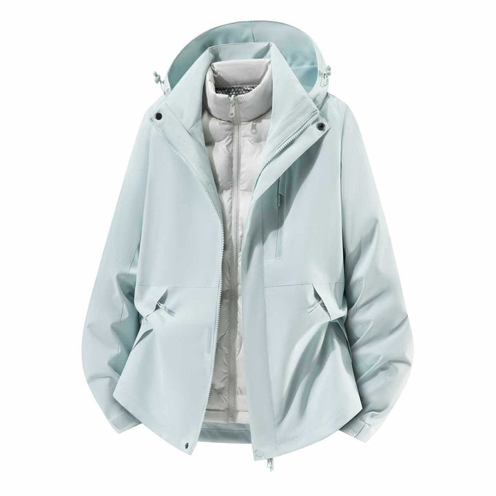 Men's Waterproof Three-Piece Winter Jacket with Removable Down Inner Jacket and Hood Mune Fashion