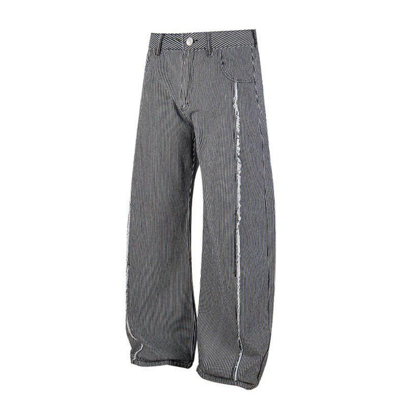 Women Wide Culotte Pants with High Waist, Pinstripe and Used Side Seam Mune Fashion