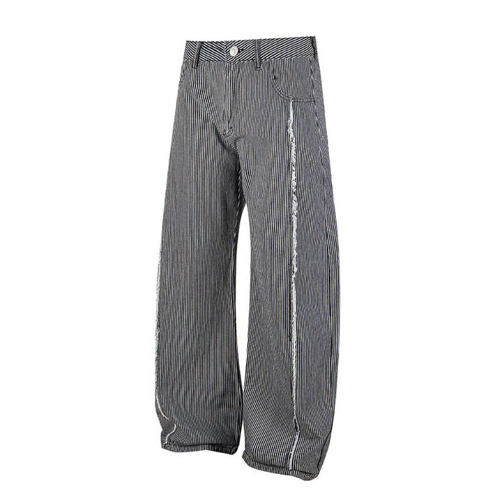 Women Wide Culotte Pants with High Waist, Pinstripe and Used Side Seam Mune Fashion