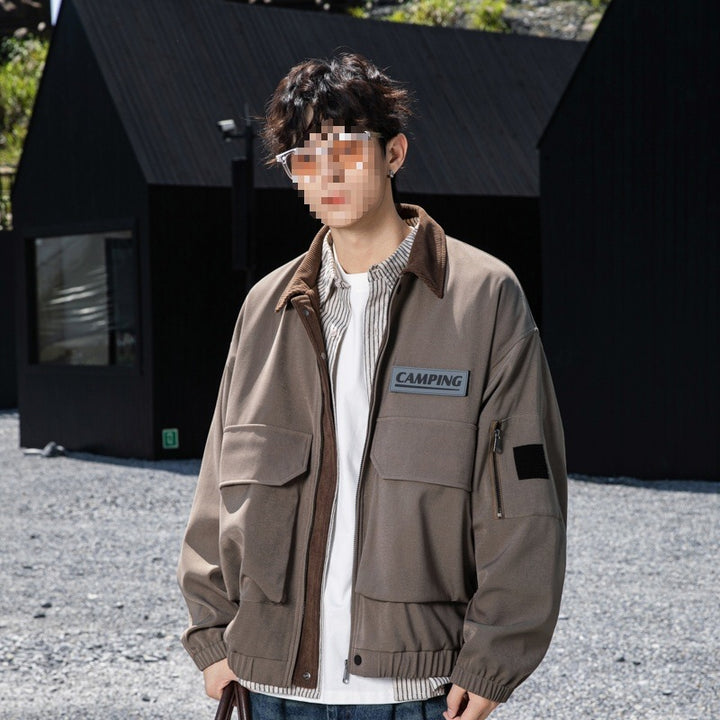 Women's Oversize Utility Jacket with Fleece Collar & Multifunctional Pockets Mune Fashion