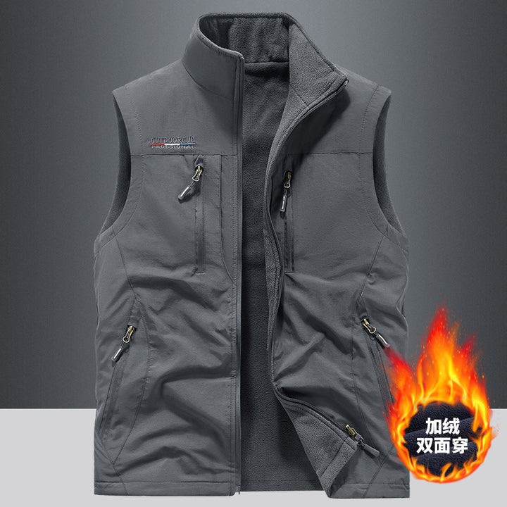 Men's Multifunctional Outdoor Utility Vest with Mesh Lining and Numerous Pockets Mune Fashion