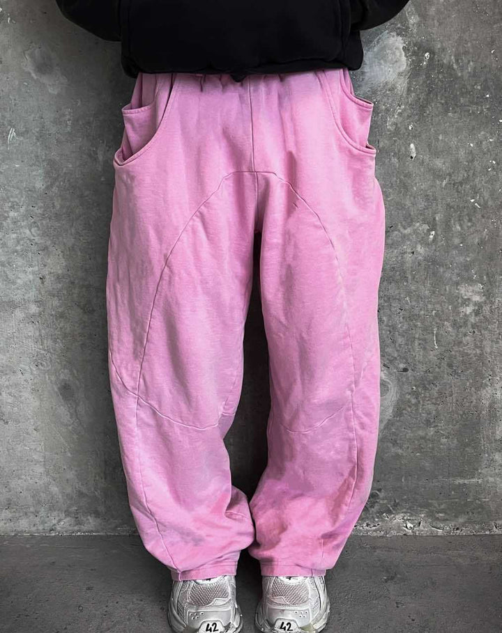 Men's Nan Oversized Leisure Joggers with Curved Seam Details, Drawstring Waistband and Elastic Leg Openings Mune Fashion