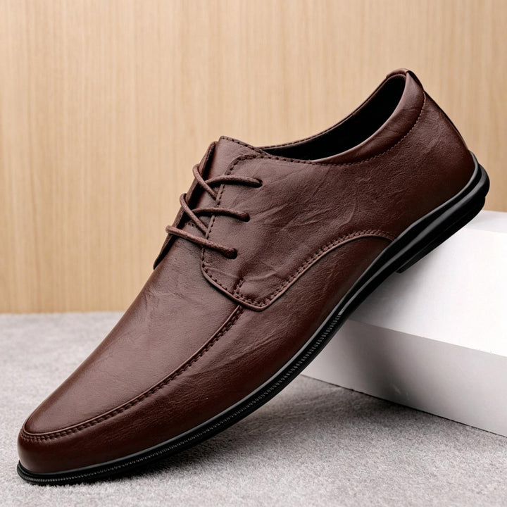 Men's Elegant Genuine Leather Lace-Up Shoes Mune Fashion