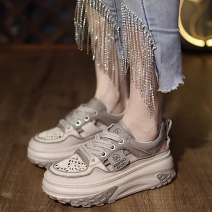Women's Chunky Sneakers with airy mesh surface and durable sole Mune Fashion