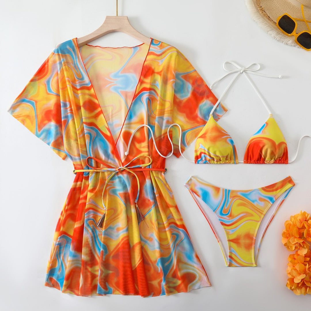 Ladies Bikini set with matching wrap dress Mune Fashion