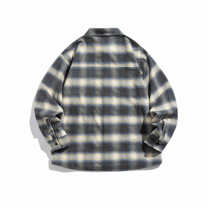 Unisex Boxy Checkered Flannel Overshirt with Patch Chest Pocket and Boxy Cut Mune Fashion