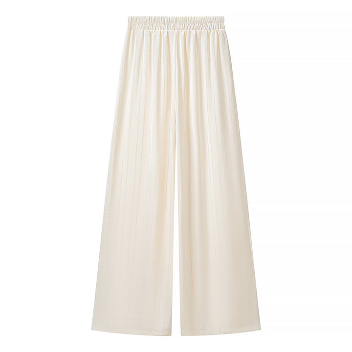 Women's Pleated Palazzo Pants made of vegan leather substitute with high waistband Mune Fashion