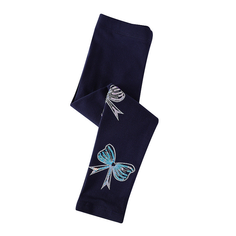 Girls' leggings with colorful bow appliqués Mune Fashion