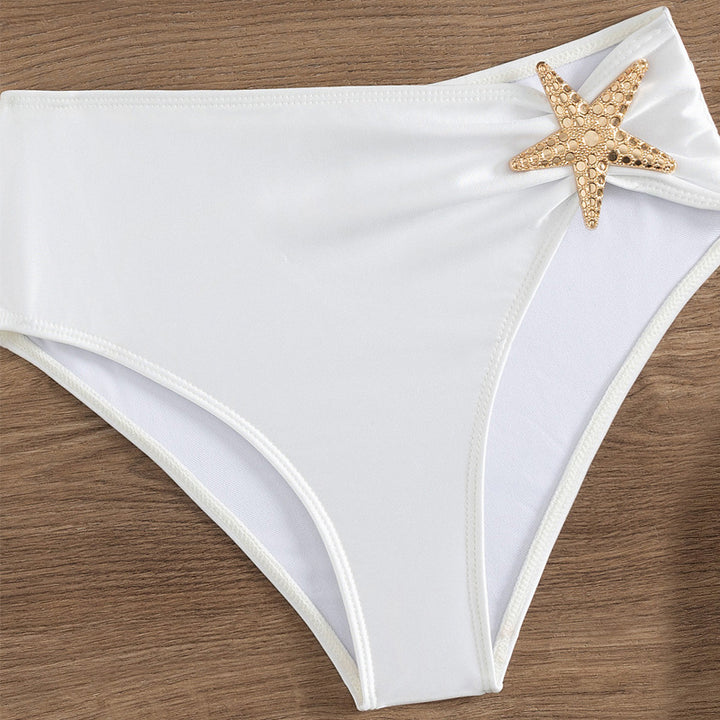Women High-Waisted Bikini with Elegant Shell Decorations Mune Fashion