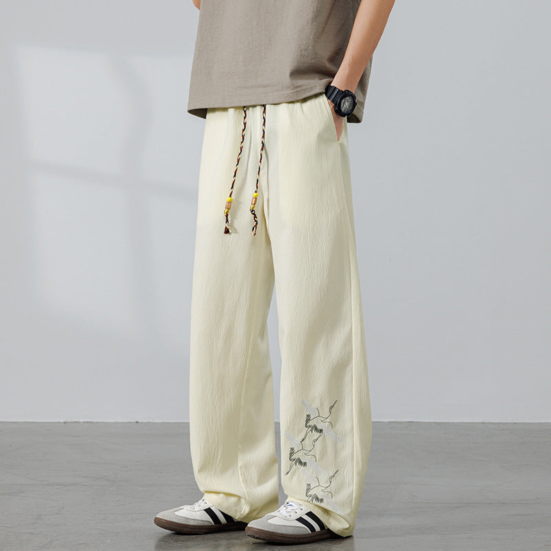 Men's Relaxed Pleated Trousers with Adjustable Waist Mune Fashion
