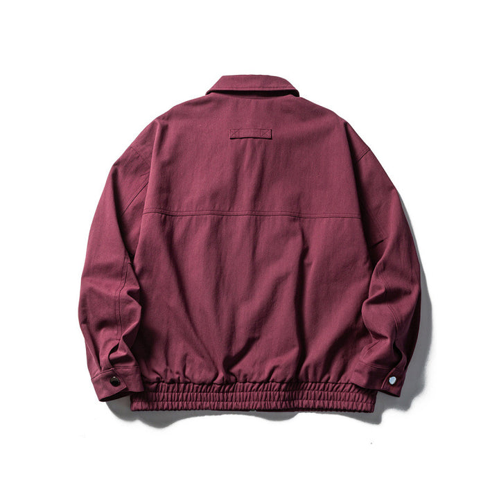 Men's Oversized Work Jacket with Full Zip, Chest Zip and Elastic Hem Band Mune Fashion