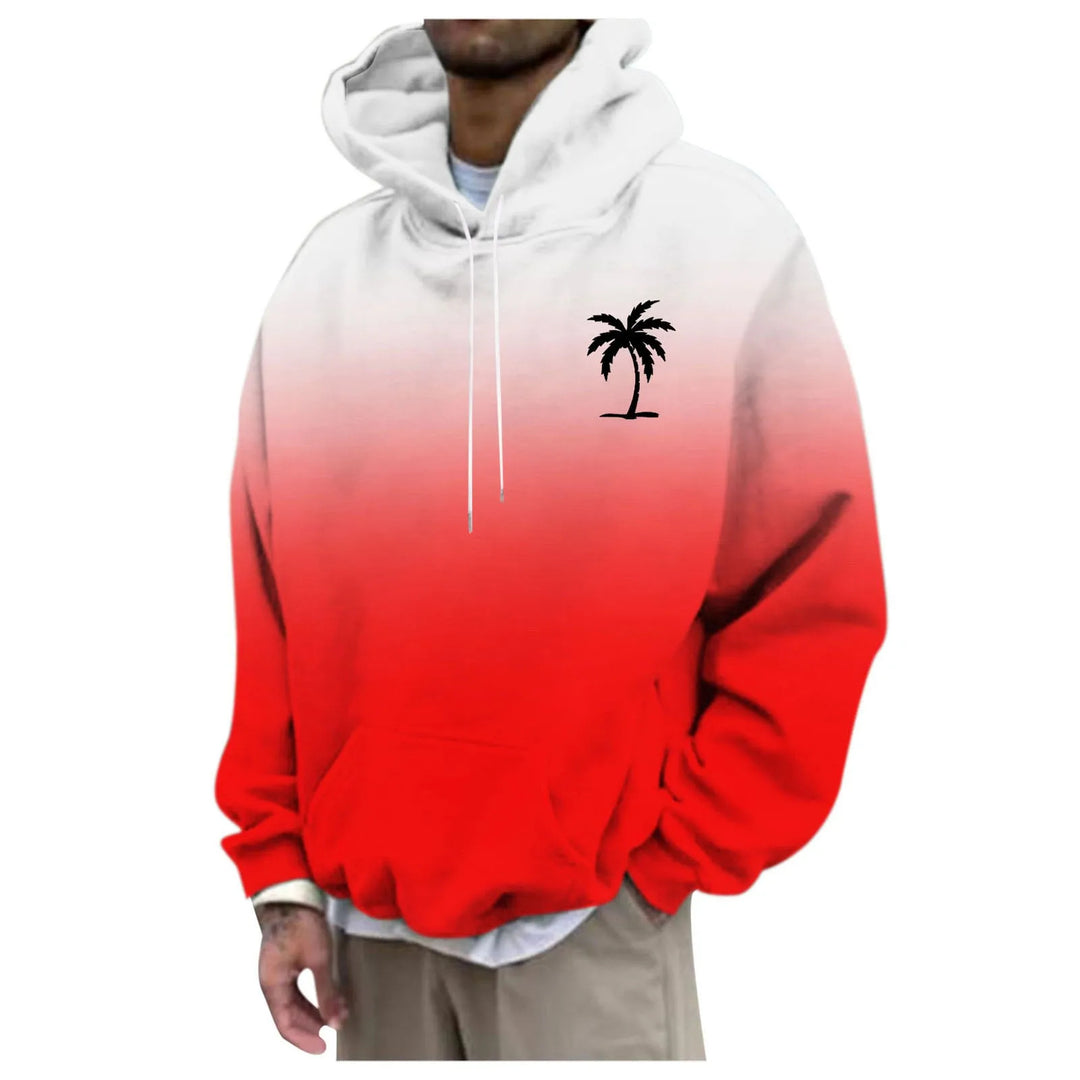 Unisex Trendy Oversized Hoodie with Gradient and Palm Motif Mune Fashion