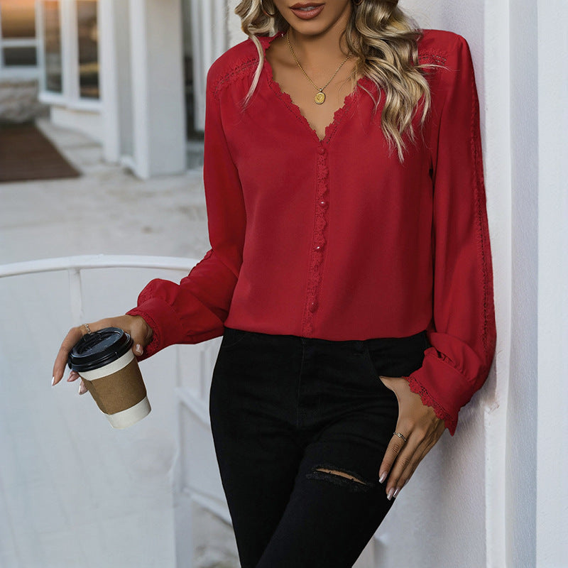 Ladies Elegant Blouse with Ruffle Details Mune Fashion