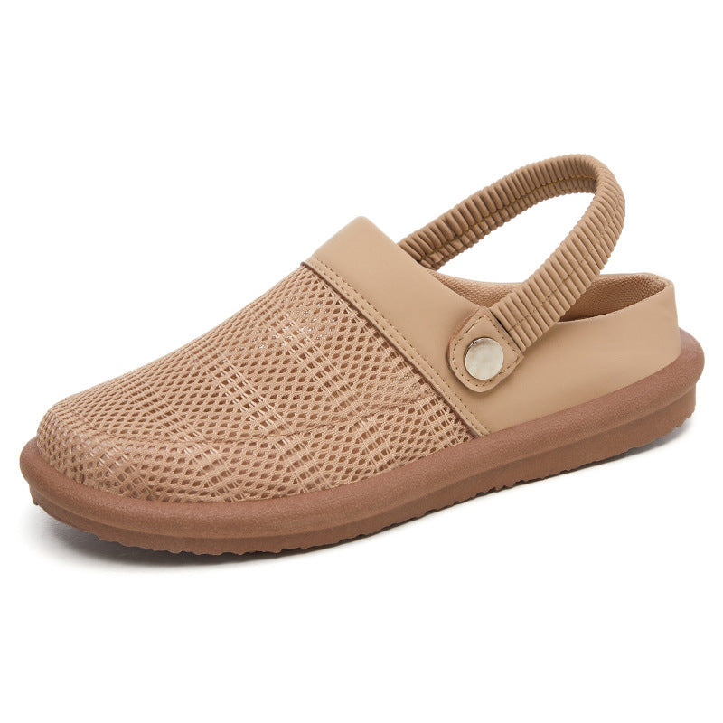 Women’s breathable mesh fabric clog slippers with elastic heel strap and cushioning EVA sole Mune Fashion