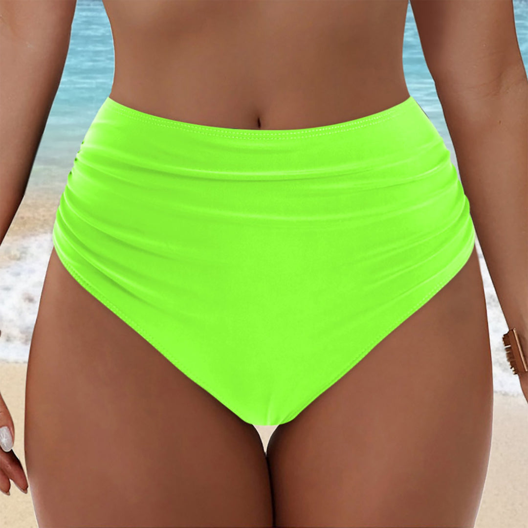 Women High-Cut Bikini Bottom with Ruffle Details Mune Fashion