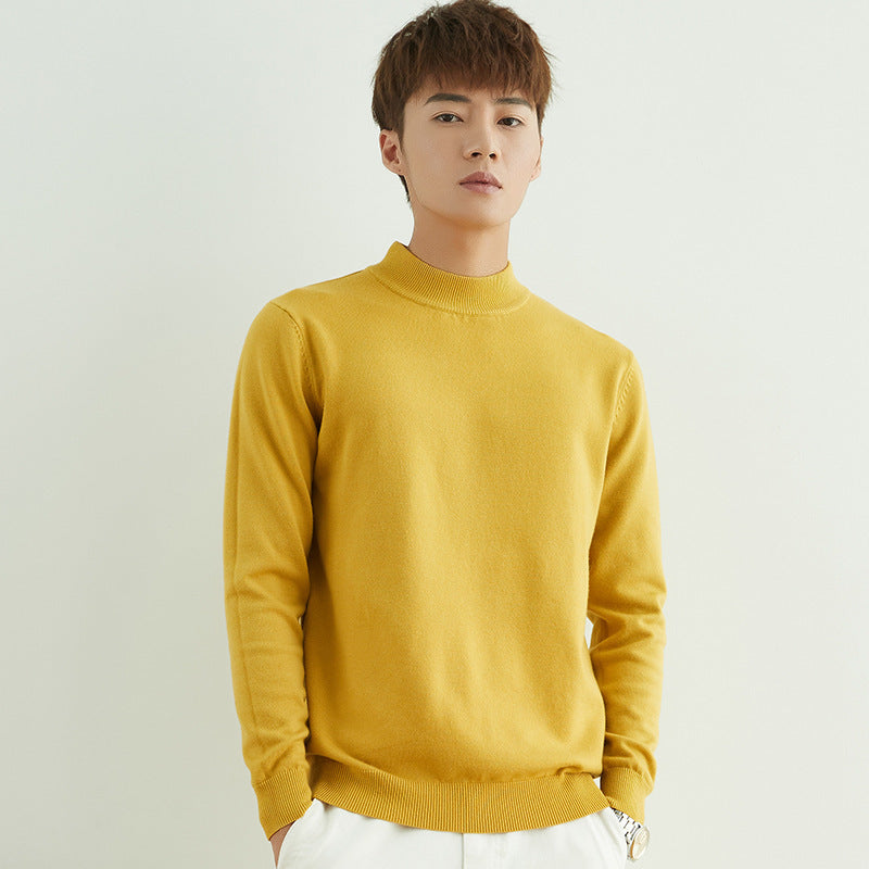 Men's High Neck Pullover in Fine Knit with Slim Fit Mune Fashion