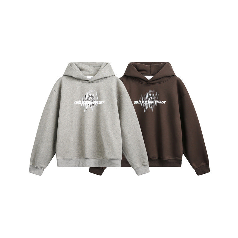 Unisex hoodie with relaxed fit and abstract front print Mune Fashion