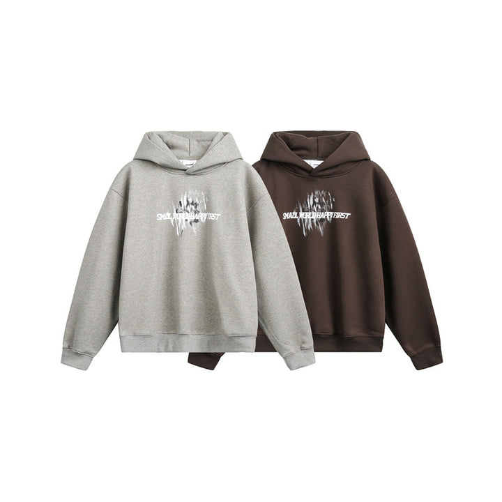 Unisex hoodie with relaxed fit and abstract front print Mune Fashion