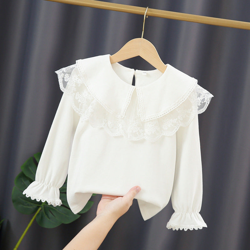 Women's blouse with elegant lace collar Mune Fashion