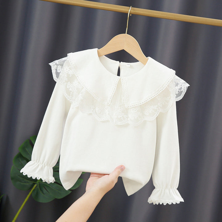 Women's blouse with elegant lace collar Mune Fashion