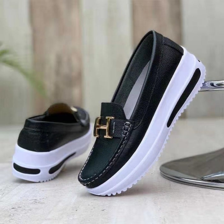 Women's platform loafer with air cushion and decorative buckle Mune Fashion