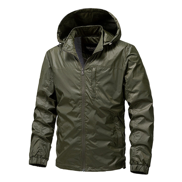 Men's lightweight water-repellent compact packable windbreaker with hood Mune Fashion