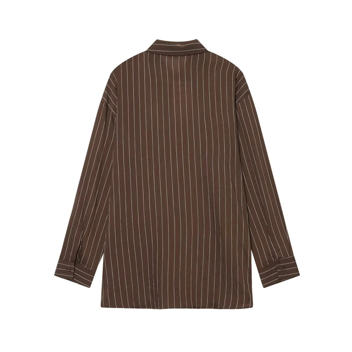 Women nan oversized shirt dress with concealed button placket and decorative double belt Mune Fashion