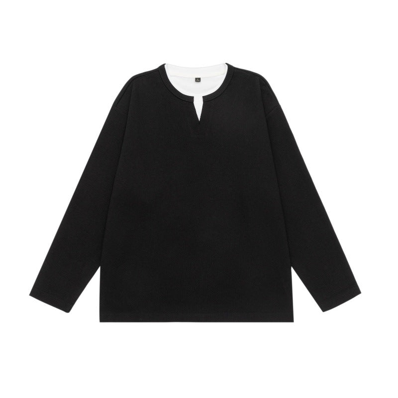 Unisex Oversize Sweatshirt with Notch neckline and contrasted collar insert Mune Fashion
