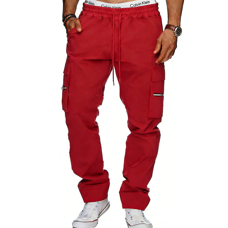 Men's cargo jogging pants with elastic waistband, drawstring and zip pockets Mune Fashion