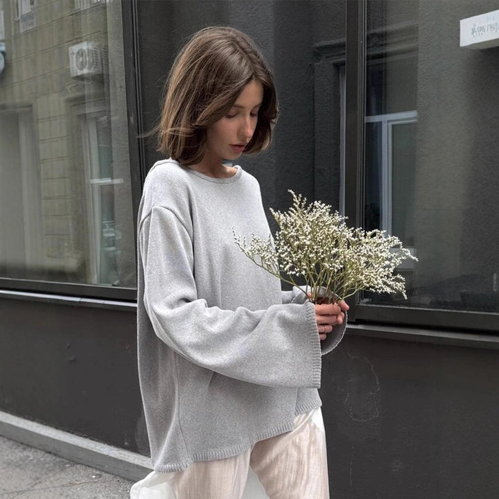 Women's chunky knit hoodie made of pure cotton with drawstring Mune Fashion