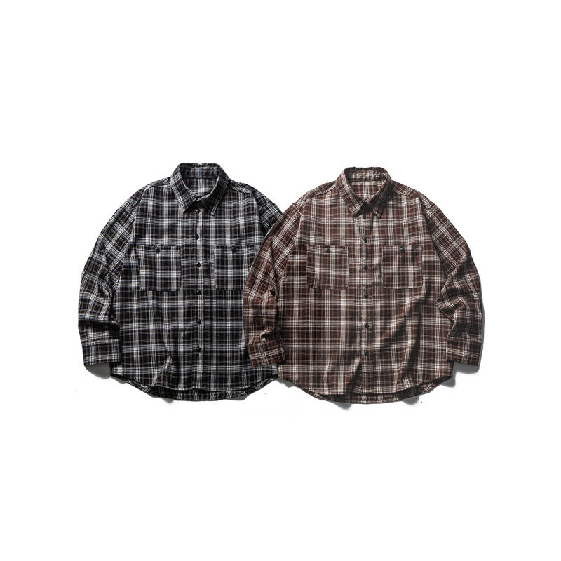 Men's Boxy Check Work Shirt made of soft flannel with double breast pockets Mune Fashion