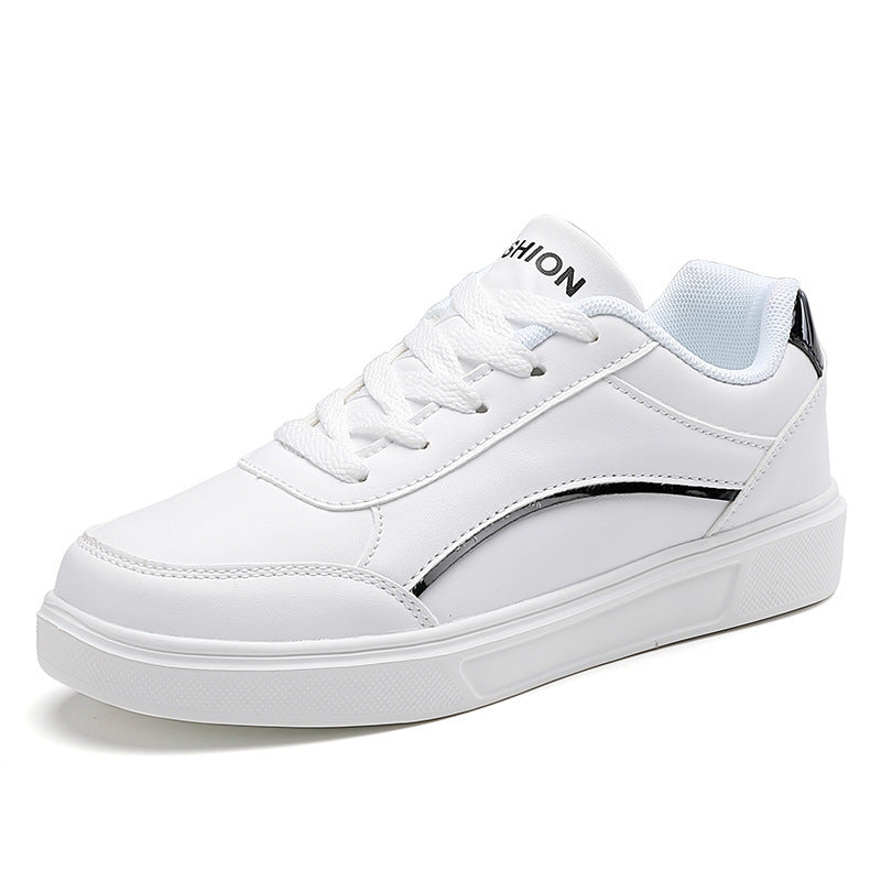 Unisex low urban city sneakers with vegan artificial leather, subtle metallic decorative edge, and shock-absorbing EVA sole Mune Fashion