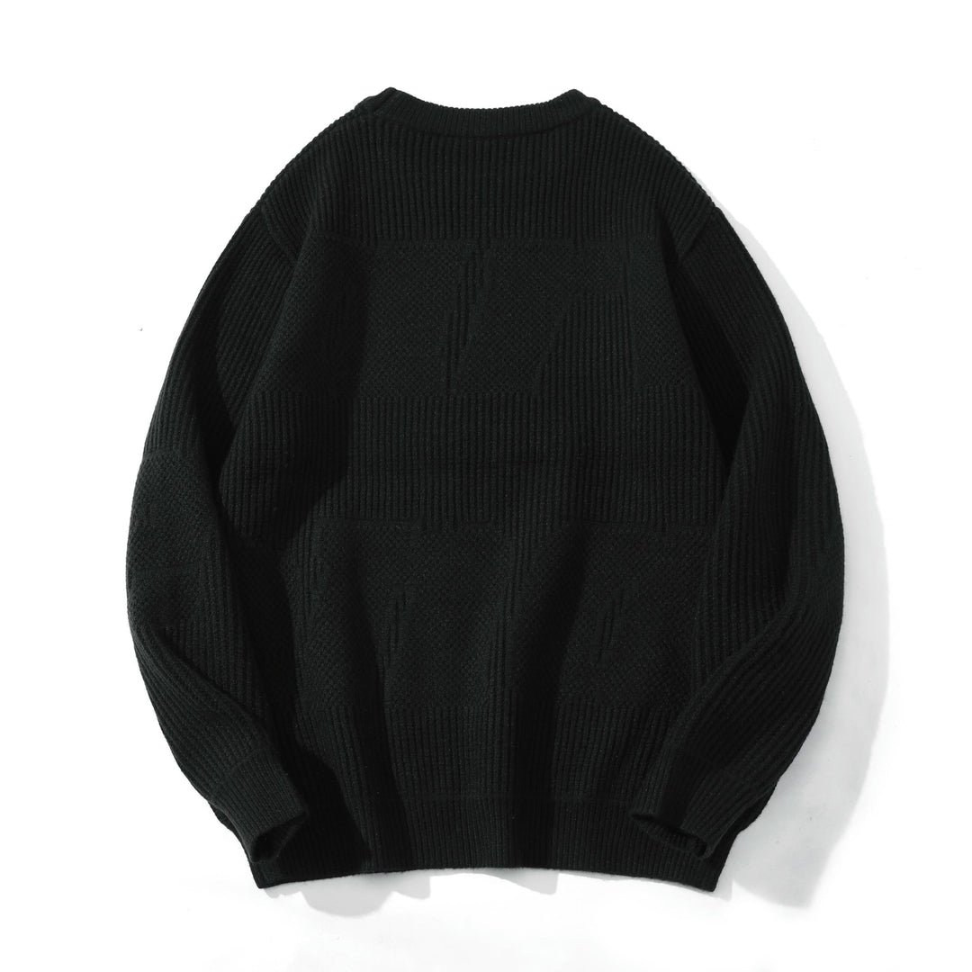 Unisex Structured Oversize Round Neck Sweater with Panel Knit Mune Fashion