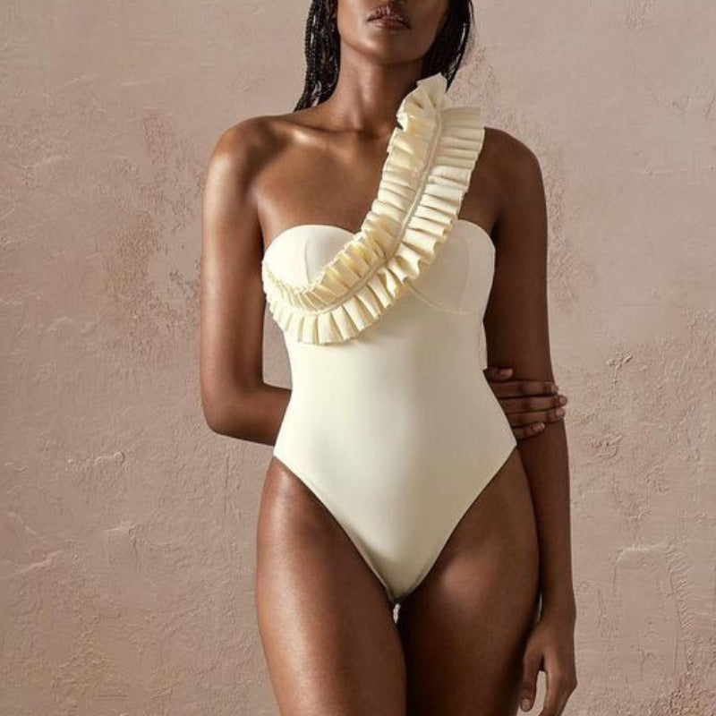 Women's Swimsuit with Asymmetric Ruffle Design Mune Fashion