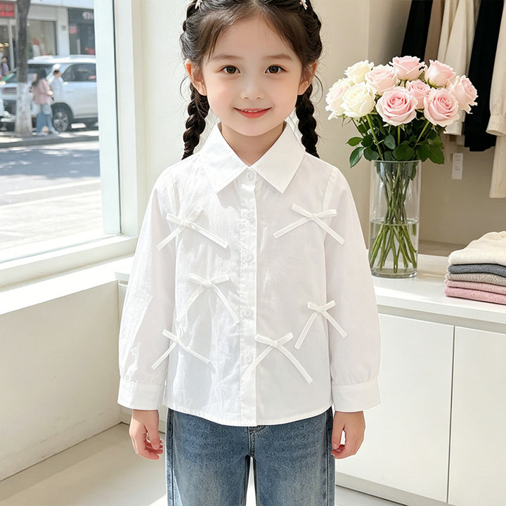 Girl's blouse with lovely bow details Mune Fashion