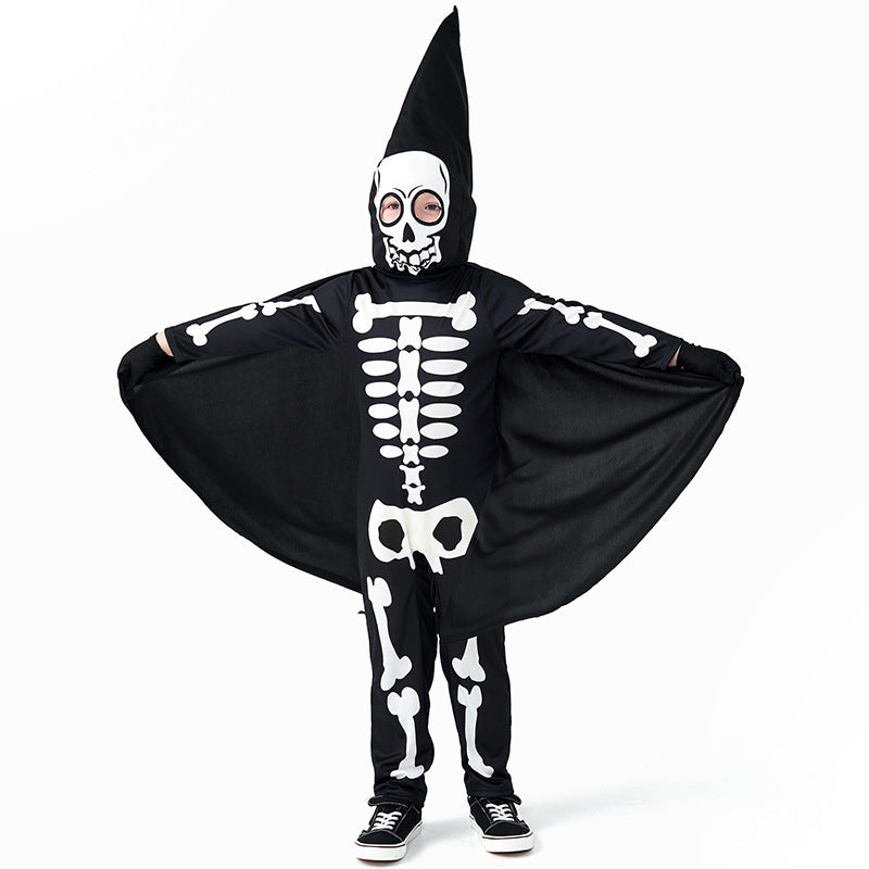 Women's skeleton costume with cloak and gloves Mune Fashion