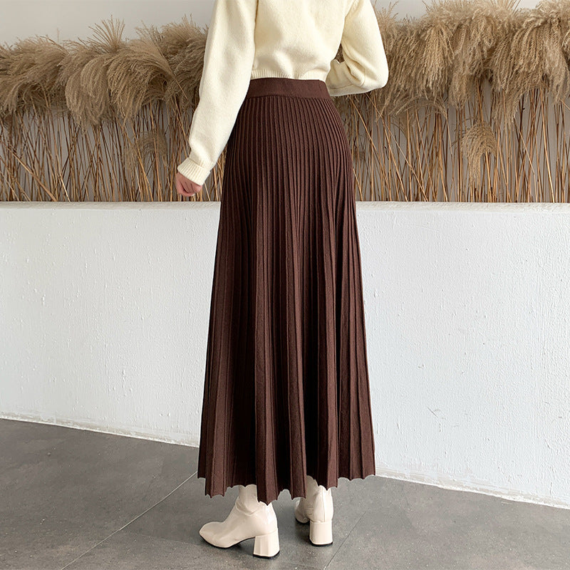 Ladies Long Pleated Skirt Mune Fashion