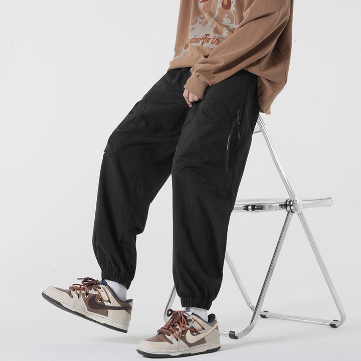 Men's Baggy-Tech-Cargo-Pants with Ripstop Nylon, Knee Inserts & Elastic Cuffs Mune Fashion