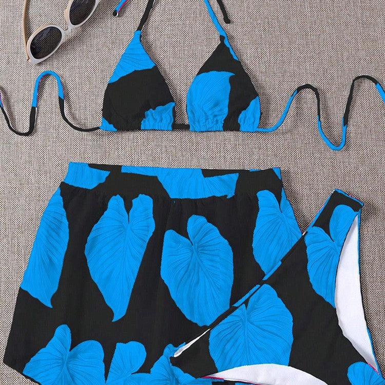 Women's Triangle Bikini Set with Fashionable Skirt Mune Fashion