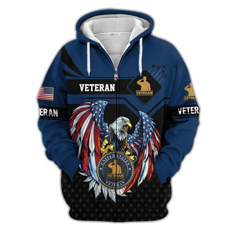 Men's hoodie with American veteran motif Mune Fashion