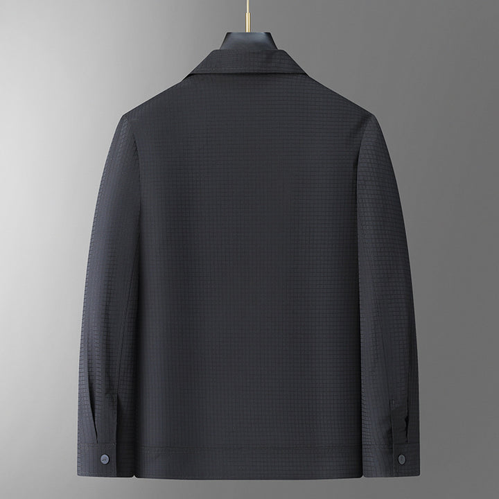 Men's lightweight technical coach jacket with ripstop structure, snap buttons, and patch pockets Mune Fashion
