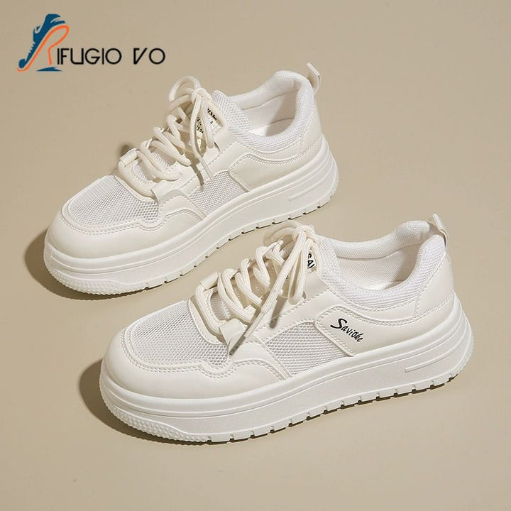 Women's Sporty Sneakers with Breathable Mesh Upper and Cushioning Sole Mune Fashion
