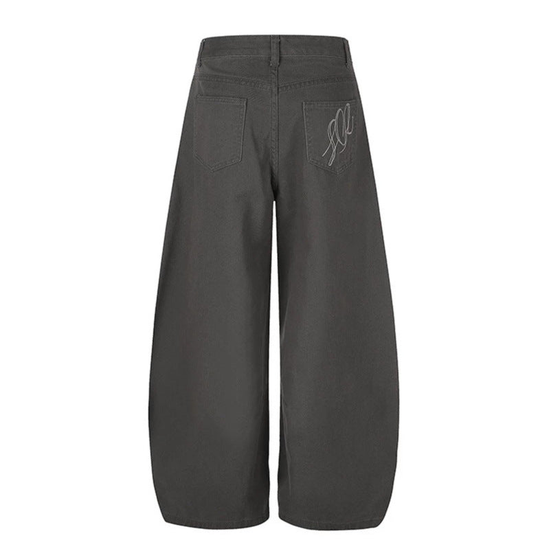 Women High-Cut Palazzo Pants with Wide Balloon Leg and Decorative Button Placket Mune Fashion