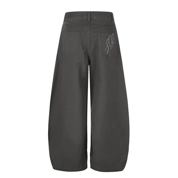 Women High-Cut Palazzo Pants with Wide Balloon Leg and Decorative Button Placket Mune Fashion