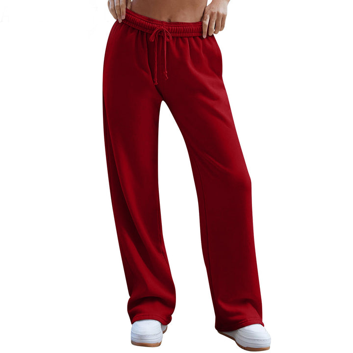 Women's wide comfort lounge pants with high waist, elastic waistband, and drawstring Mune Fashion