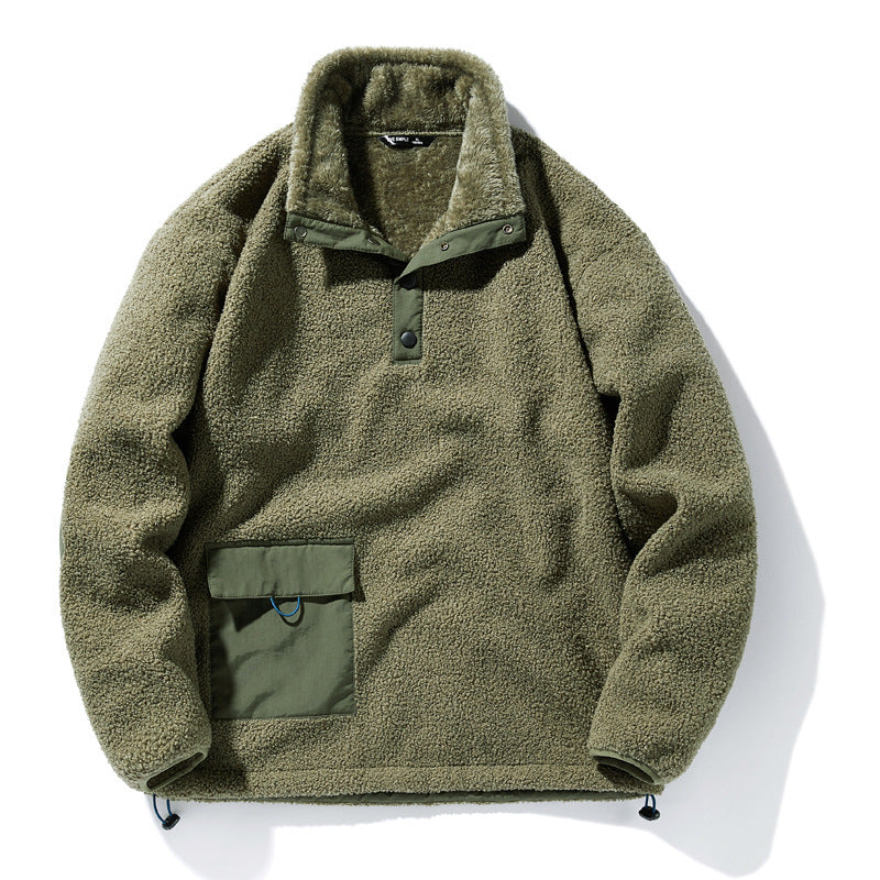 Men Durable Fleece Jacket with Functional Collar Mune Fashion