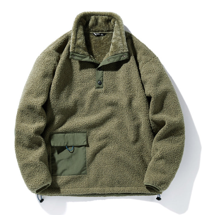 Men Durable Fleece Jacket with Functional Collar Mune Fashion
