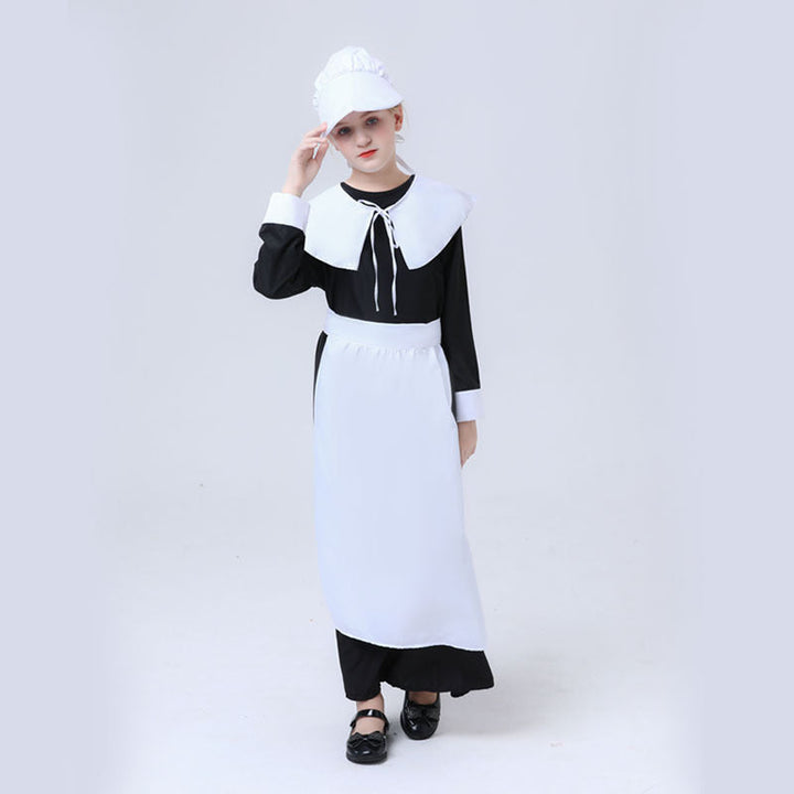 Girl nostalgic maid costume Mune Fashion