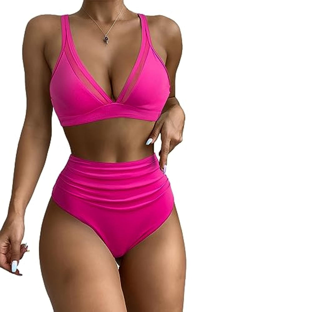 Women’s Sporty Bikini Set with Crossed Straps and High Cut Mune Fashion