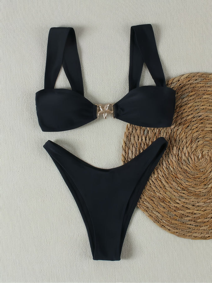 Women's bikini set with elegant knot detail and high-quality binding pattern Mune Fashion